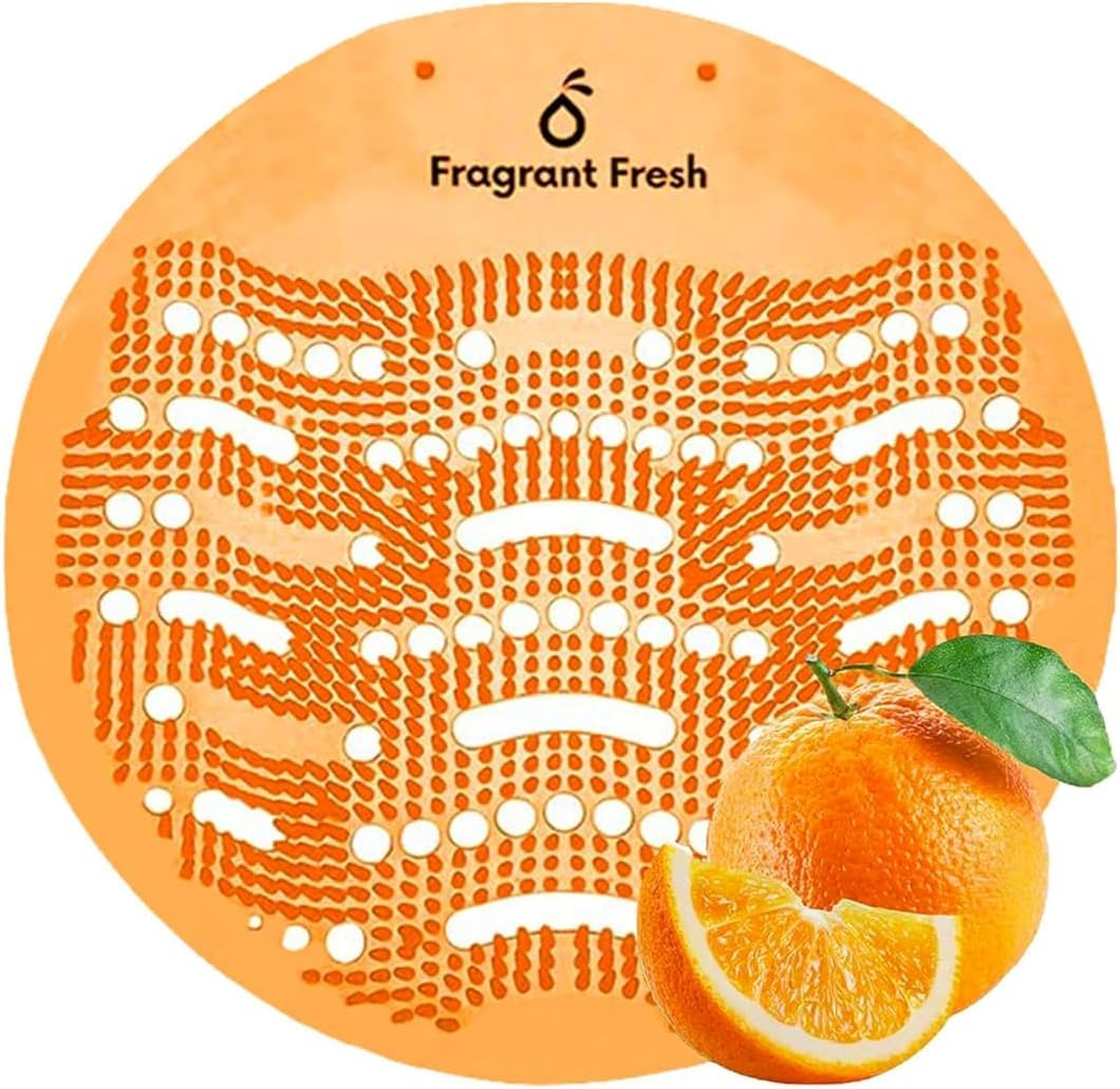 Urinal Screen Deodorizer (30Pack) Anti Splash Long Lasting Fragrance Urinal Cakes Eliminate odours Keeps Bathroom fresh- For Public and Private restrooms-Multiple Use-Orange Citrus