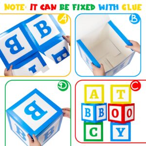 Zhanmai 6 Pcs ABC Friend Street Party Decorations 30 x 30cm Toy Inspire Story Party Supplies ABC Alphabet Balloon Box Graduation Back to School Baby Shower Birthday Party Block for School Celebration