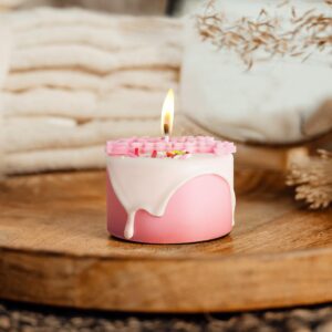 Glehaven Birthday Candles Happy Birthday Gift for Women.Pure Soy Scented Birthday Candle.Unique Candles for Women Birthday Candles for Cake Gift- Pink