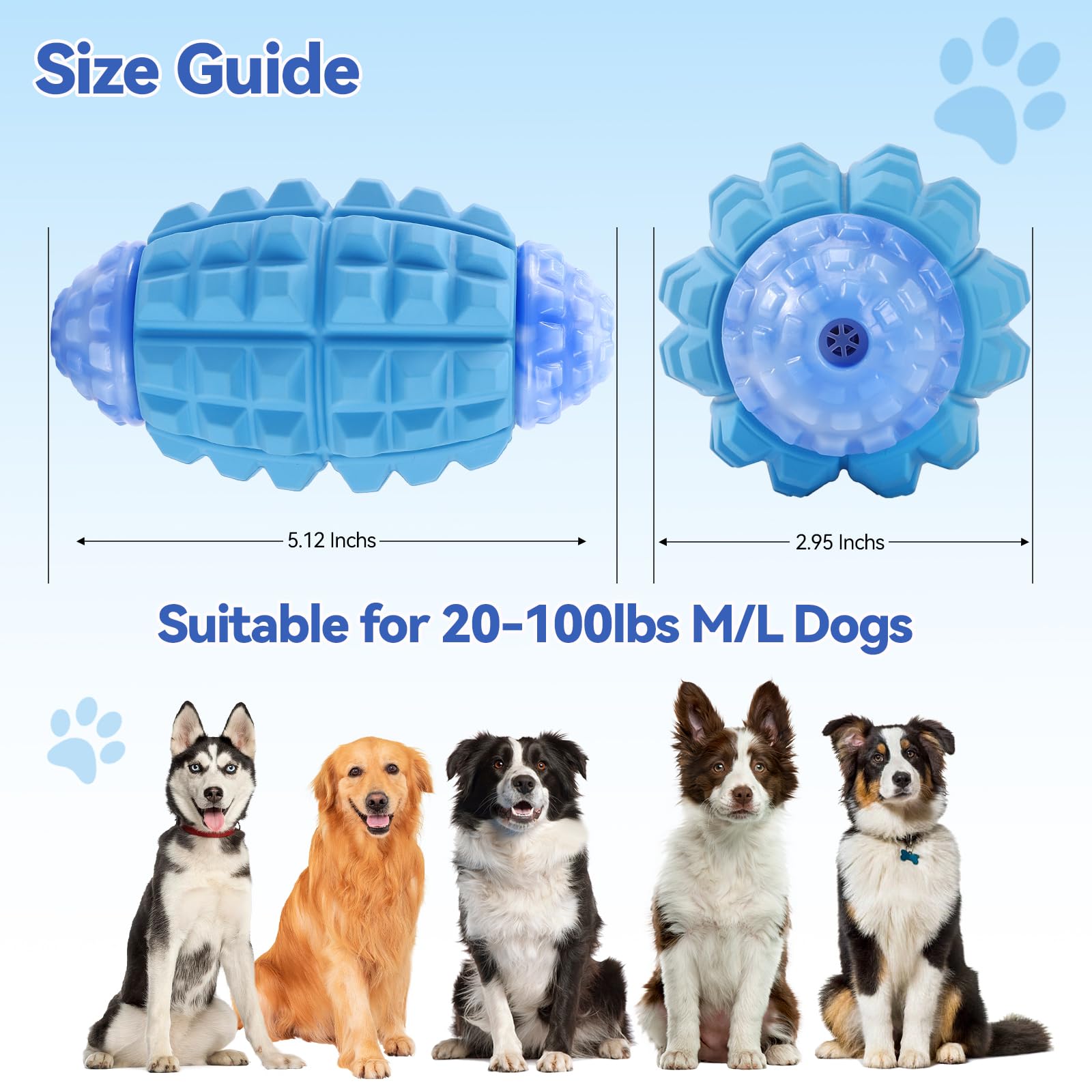 YINEYA Tough Dog Toys for Aggressive Chewers Large Breed, Dog Chew Toys for Aggressive Chewers, Indestructible Dog Toys for Large Dogs, Durable Dog Toys, Squeaky Dog Toys, Rubber Heavy Duty Dog Ball