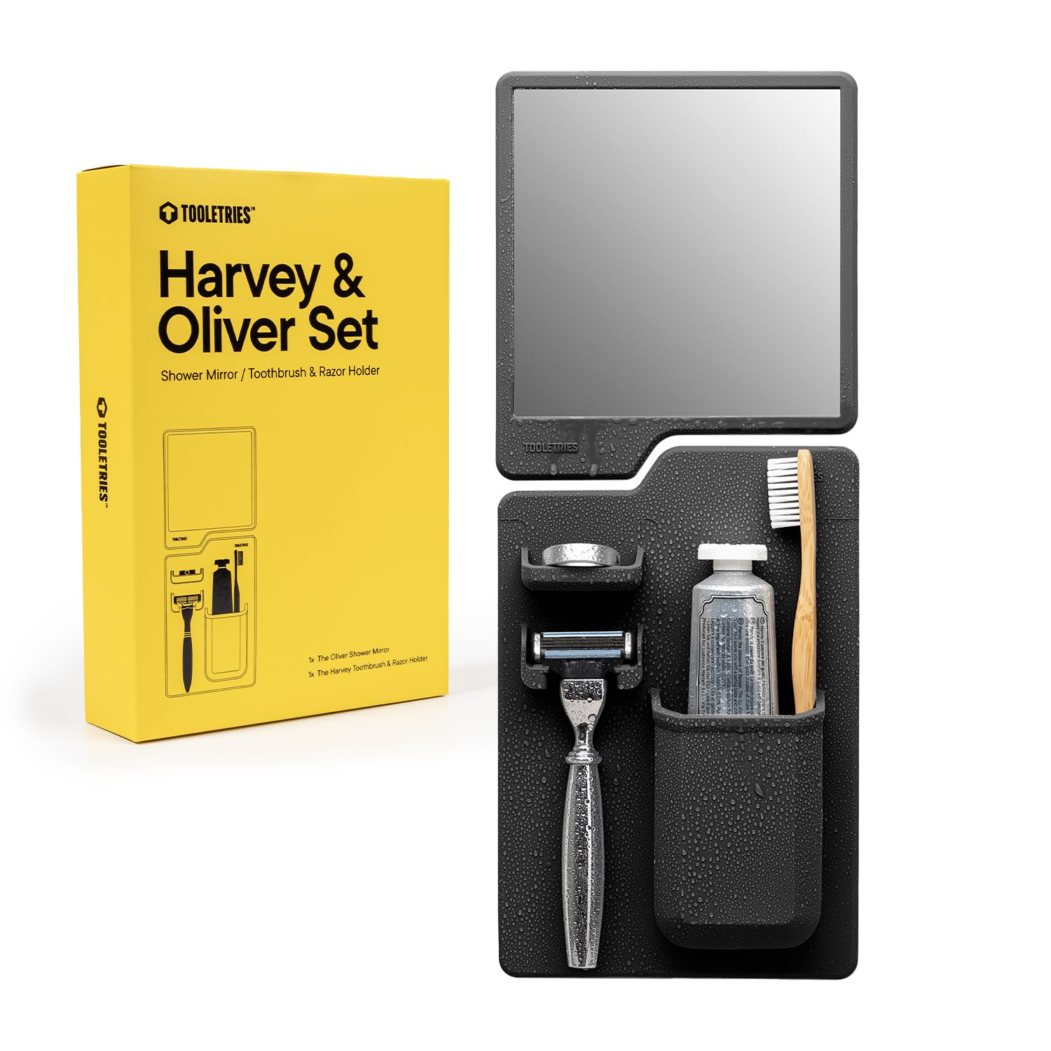 Tooletries - The Harvey & Oliver and Body Scrubber & Storage Hook Bundle - Charcoal