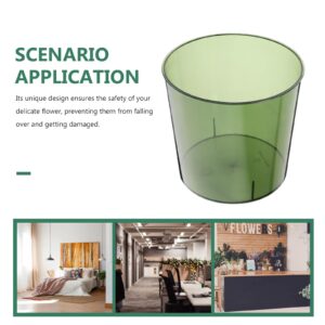 HOMSFOU Clear Wastebasket Plastic Flower Bucket Round Garbage Container Trash Bin for Bathroom Bedroom Kitchen College Dorm Office Craft Room Green