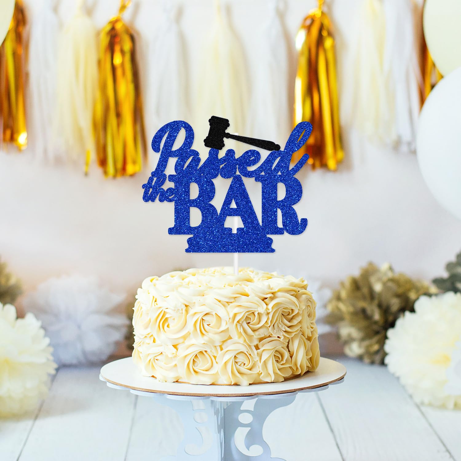 Jenrtvis Passed the Bar Cake Topper, Future Lawyer, Congrats Lawyer Grad Cake Decorations, Law School Graduation Party Decorations 2025, Congrats Grad(Blue)