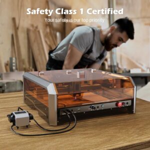 Genmitsu L8 Laser Engraver, 40000mm/min All-in-one Laser Engraving Machine, 20W Power Output Laser Cutter Built-in Acrylic Enclosure with Vent, Air Assist Pump, Honeycomb, Camera, Laser Safety Class 1