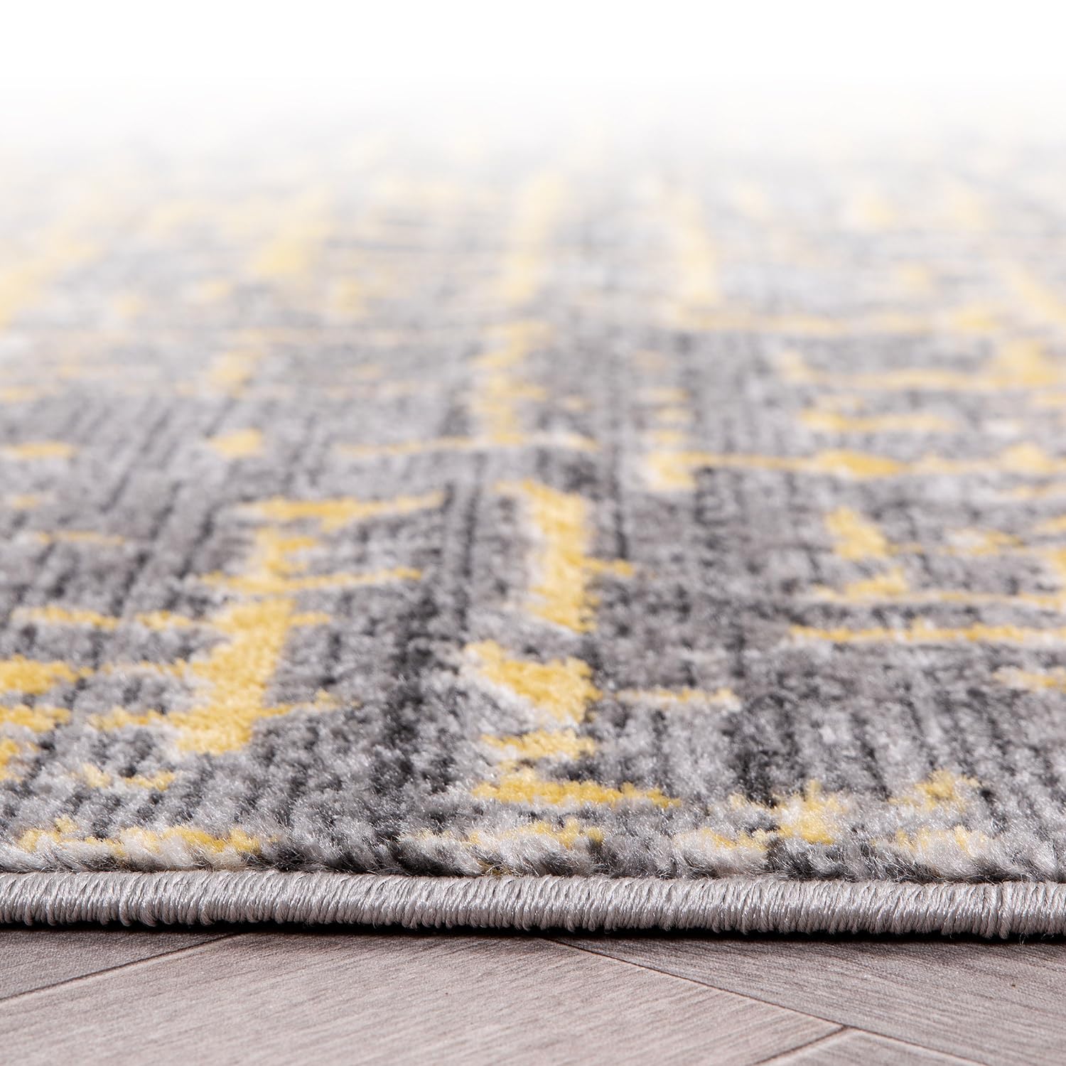 Rugshop Distressed Abstract Design Non Shedding Soft Ideal for Living Room,Bedroom,Kitchen Area Rug 5' x 7' Yellow