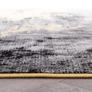 Rugshop Contemporary Abstract Splash Non Shedding Soft Ideal for Living Room,Bedroom,Kitchen Area Rug 5' x 7' Yellow