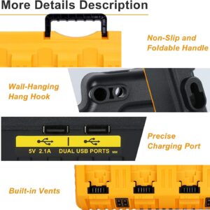 Replacement for 12v 20v Max Battery Charger Station DCB104, Compatible with DCB124 DCB126 DCB200 DCB203 DCB204 DCB206 DCB230