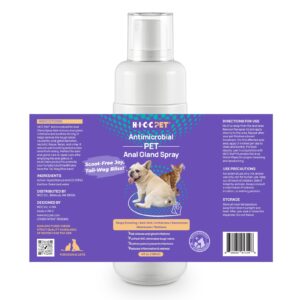 HICC PET Dog Anal Gland Spray - Fast Relieves Anal Gland Irritations and Soothes Itching, Stops Scooting, Eliminates Tough Odors, Pain Relieving & Anti-Itch, Safe for All Animals - 4 Fl Oz