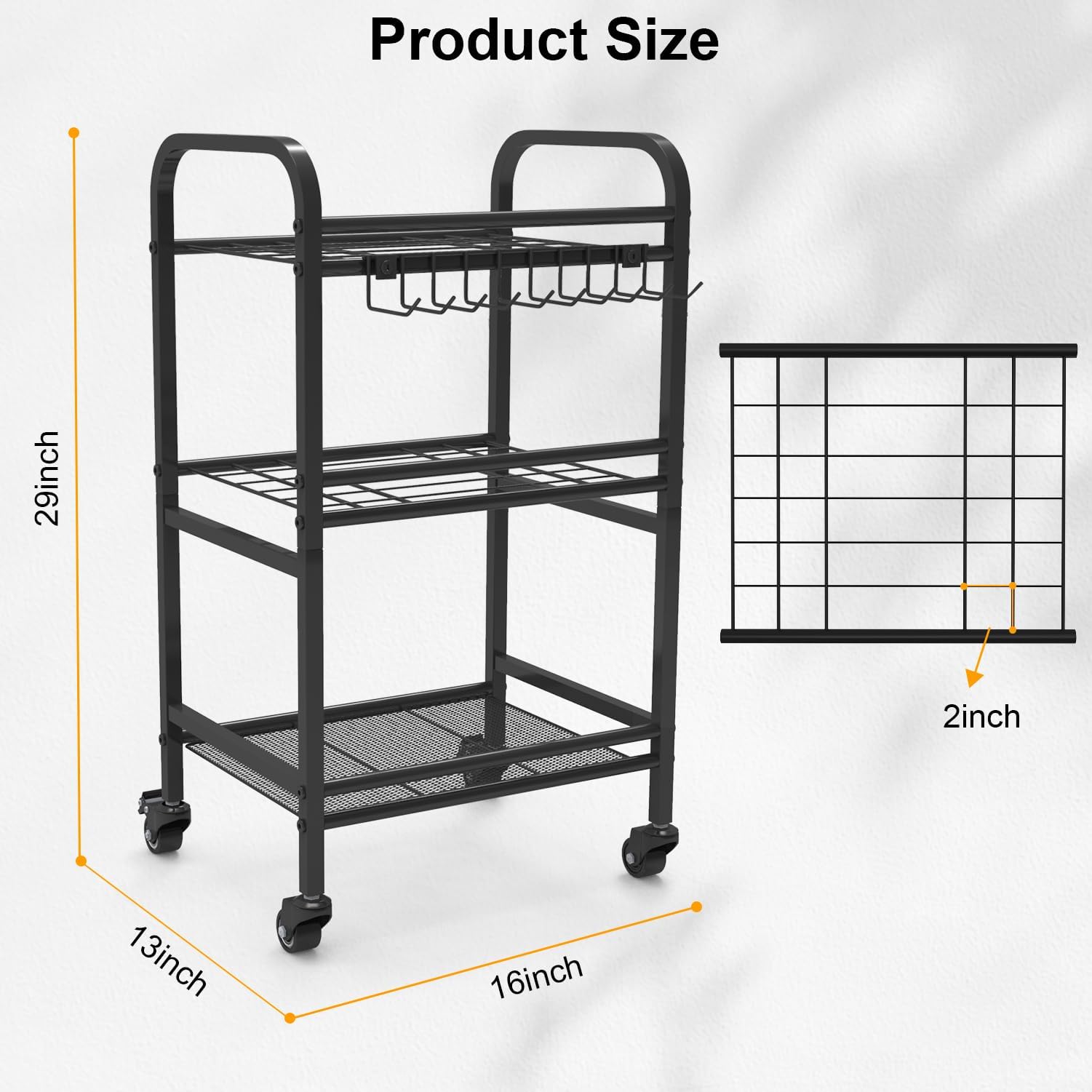 FZK Garden Tool Organizer,Garage Storage,Garden Tool Organizer for Garage,Yard Tool Organizer for Garage,Wheeled Garden Tool Rack,Up to 40 Long-Handled Garden Tool Storage,Garage Tool Organizer