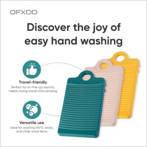 Wash Board for Hand Washing Cloths - Mini Washboard for Laundry Washing Clothes, Antiskid - Plastic Shirts & Socks Washboard for Household, Travel and Camping, 3 Pcs