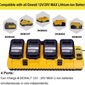 Replacement for 12v 20v Max Battery Charger Station DCB104, Compatible with DCB124 DCB126 DCB200 DCB203 DCB204 DCB206 DCB230