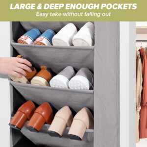 STORAGEIDEAS 2 Pack Shoe Organizer with 6 Extra Large Pockets and 4 Large Pocket, Over the Door Sturdy Closet Storage Rack, Hanging Shoe Organizer for Shoes, Sneakers, Grey