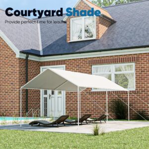 Quictent 10x20 ft Heavy Duty Carport Car Canopy Garage Outdoor Boat Shelter Party Tent-White