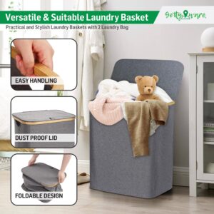 Gettyware laundry room decor|Large Laundry Basket|140L Clothes Hampers for Laundry, Dirty Clothes Hamper|collapsible laundry baskets|household essentials|bedroom accessories|laundry basket with lid