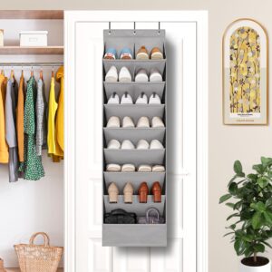 STORAGEIDEAS 2 Pack Shoe Organizer with 6 Extra Large Pockets and 4 Large Pocket, Over the Door Sturdy Closet Storage Rack, Hanging Shoe Organizer for Shoes, Sneakers, Grey