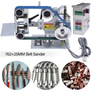 LIYUANJUN Belt Grinder, 30'' x 1'' Belt Sander Bench Grinder with Brushless Motor Large Table Polishing Sander Sharpener Multi Function Desktop Belt Machine w/Stepless Speed Regulator