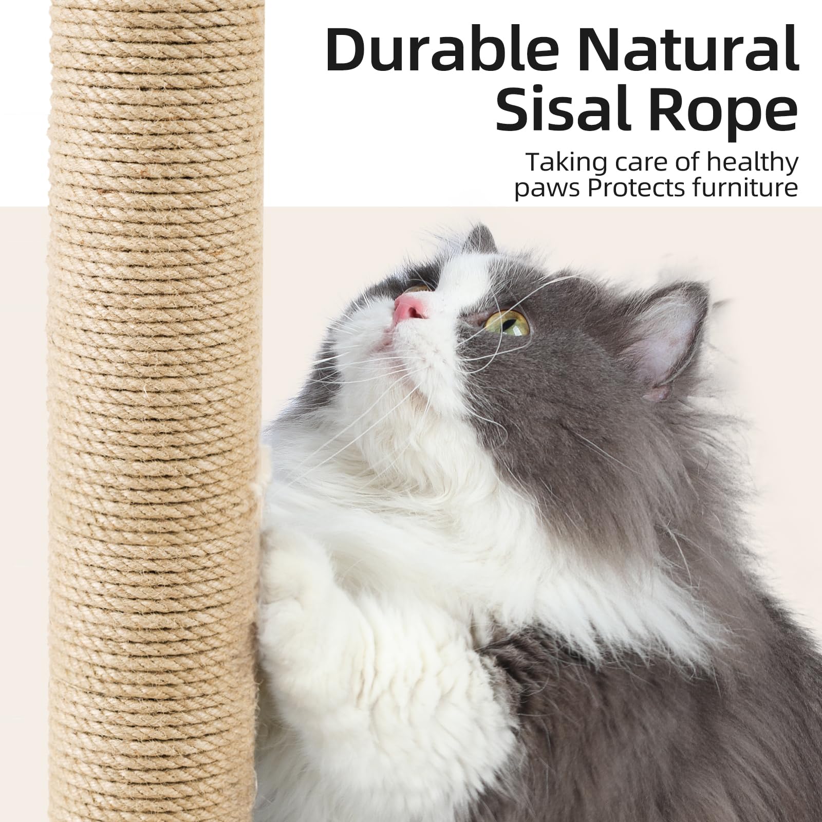 Yepdin Cat Scratching Post 39.4 inch Tall Cat Tree for Indoor Cats Large Adult Cat Scratching Post with Sisal Rope,Cute Kitten Cat Scratcher in Monstera Plants