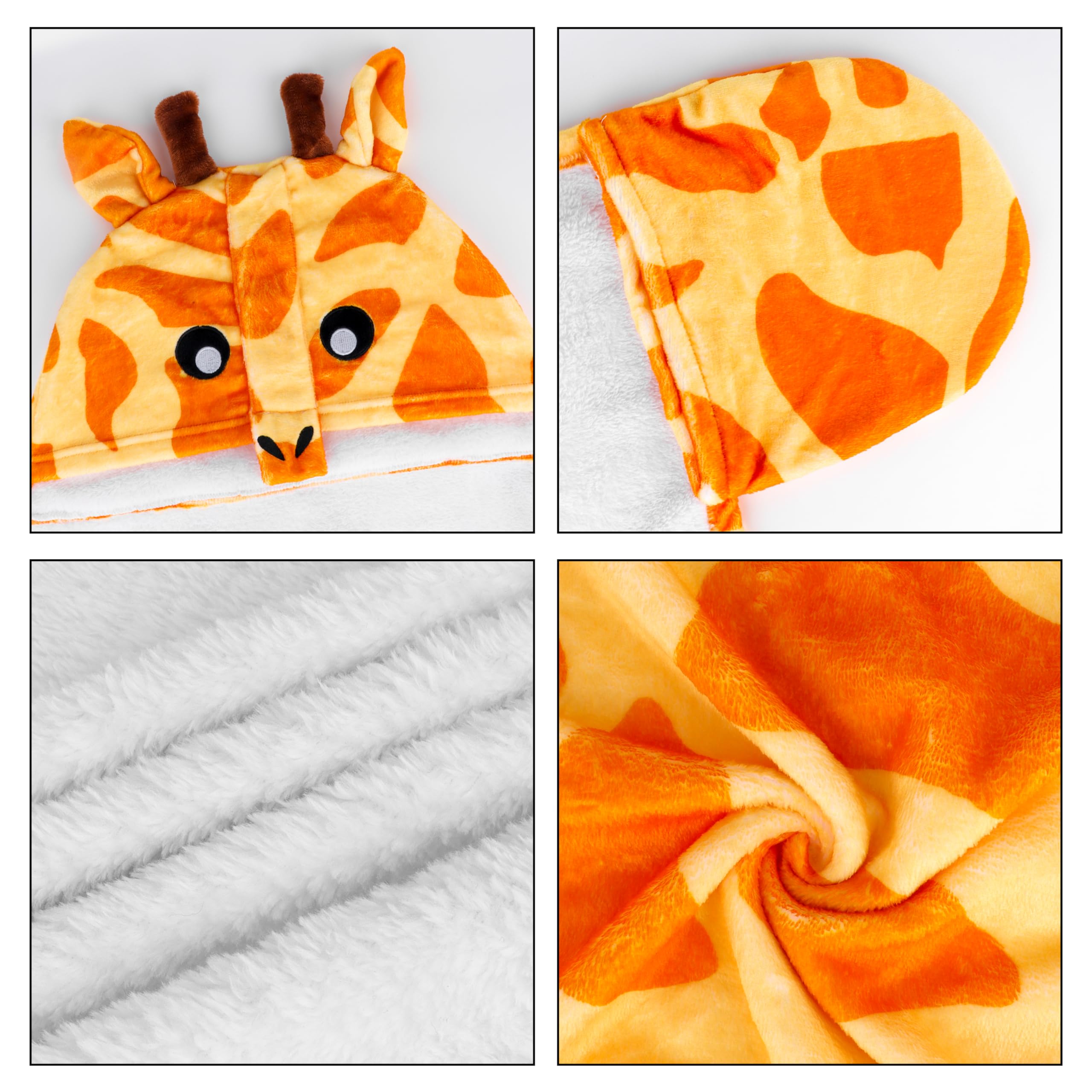 Moyel Giraffe Gifts for Women Funny Giraffe Blanket Hoodie Fluffy Animal Wearable Blanket Hooded Cute Giraffe Gifts for Kids Teen Girls Boys Adults