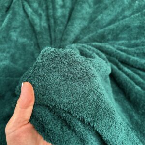 Plush Organic Terry Cloth Knit Fabric: Ideal for Sweaters, Bathrobes, and More - 60-Inch Width - 1 Yard of French Terry Cloth by The Yard (Hunter Green)