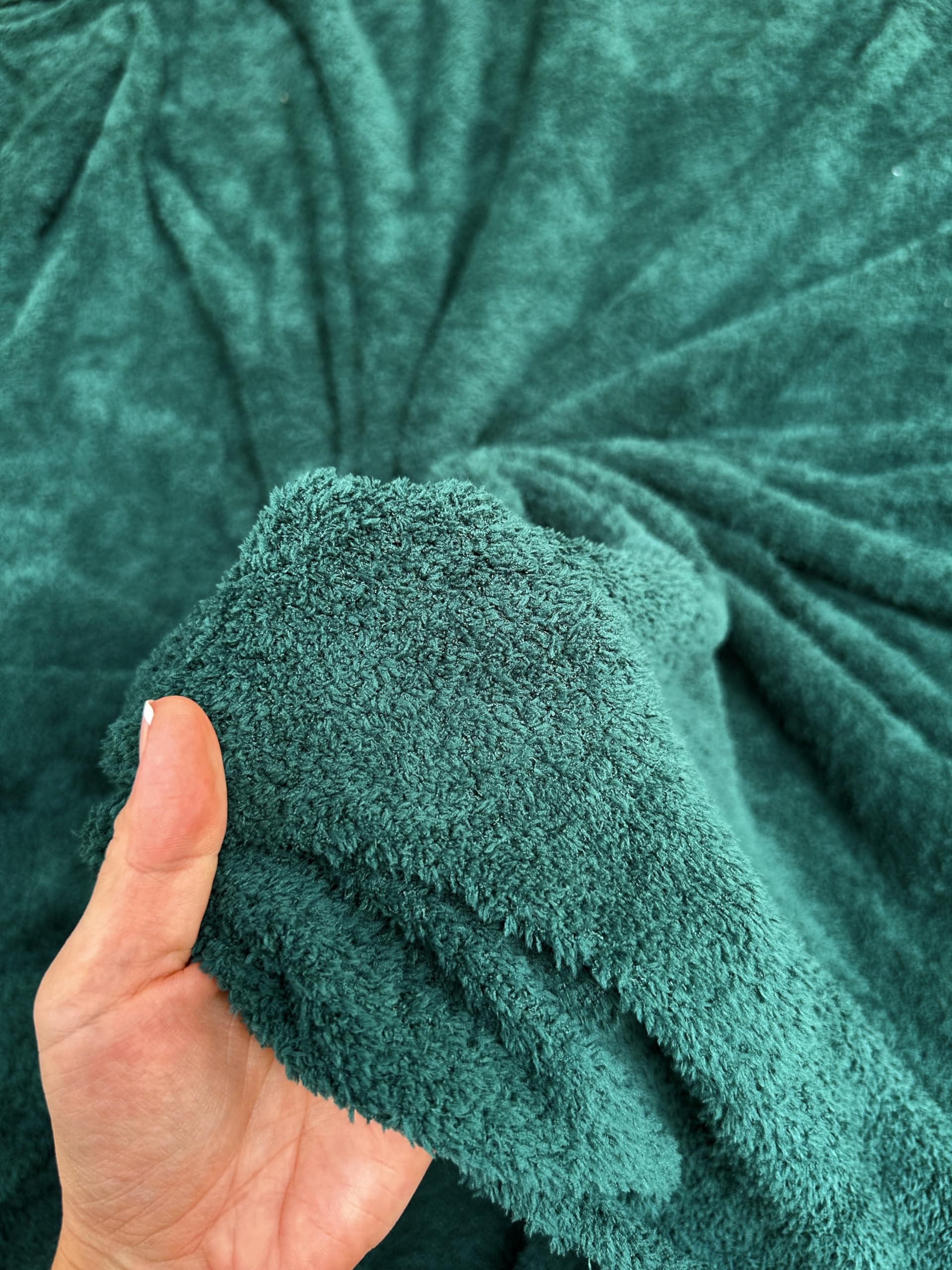 Plush Organic Terry Cloth Knit Fabric: Ideal for Sweaters, Bathrobes, and More - 60-Inch Width - 1 Yard of French Terry Cloth by The Yard (Hunter Green)