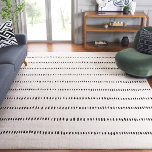 safavieh melody collection area rug - 8' x 10', ivory & black, modern design, non-shedding & easy care, ideal for high traffic areas in living room, bedroom, dining room (mel114a-8)