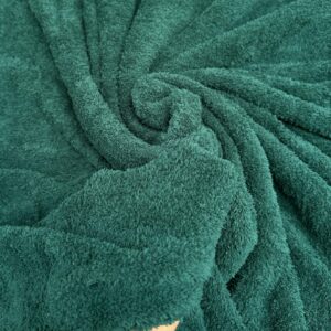 Plush Organic Terry Cloth Knit Fabric: Ideal for Sweaters, Bathrobes, and More - 60-Inch Width - 1 Yard of French Terry Cloth by The Yard (Hunter Green)