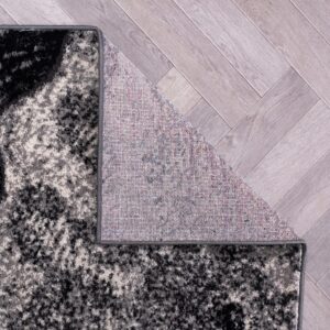 Rugshop Contemporary Floral Design Non Shedding Soft Ideal for Living Room,Bedroom,Kitchen Area Rug 7' 10" x 10' Black