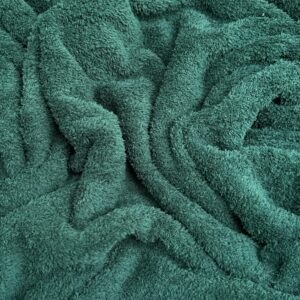 Plush Organic Terry Cloth Knit Fabric: Ideal for Sweaters, Bathrobes, and More - 60-Inch Width - 1 Yard of French Terry Cloth by The Yard (Hunter Green)