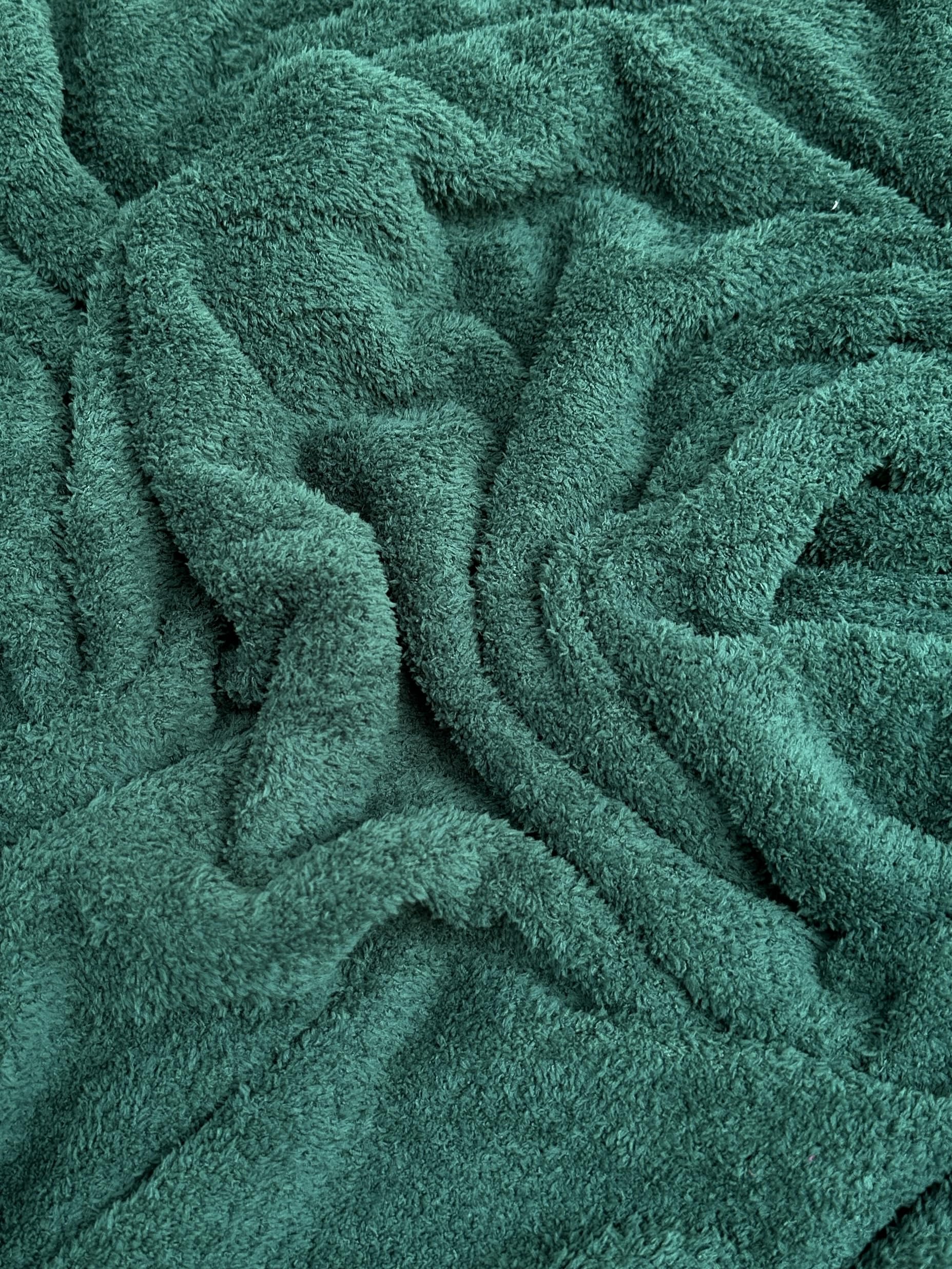 Plush Organic Terry Cloth Knit Fabric: Ideal for Sweaters, Bathrobes, and More - 60-Inch Width - 1 Yard of French Terry Cloth by The Yard (Hunter Green)