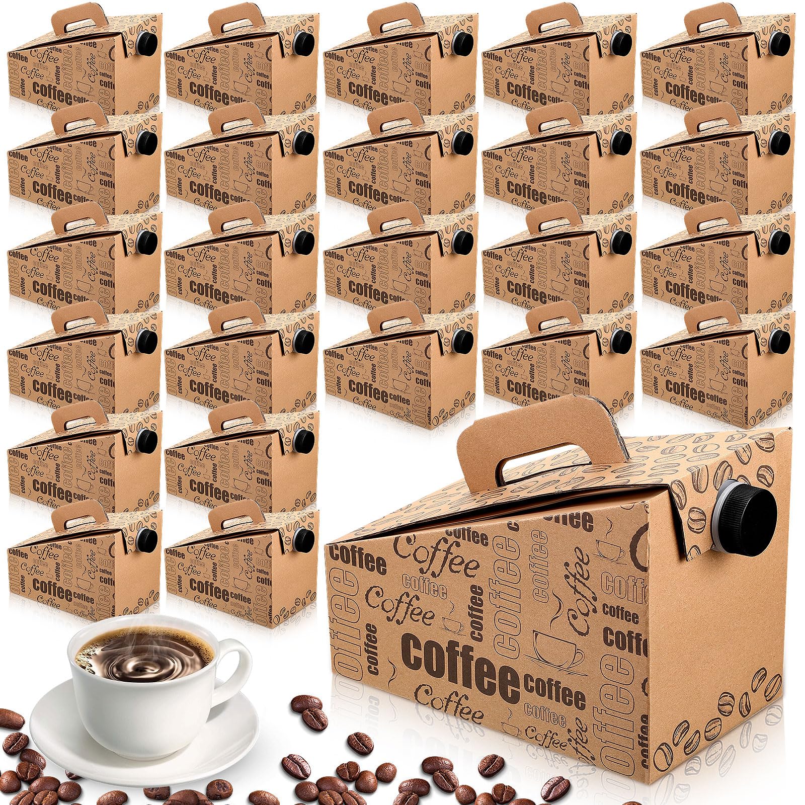 Resholder 10 Pack Coffee Boxes for Catering 96 oz Coffee to Go Container Disposable Coffee Dispenser Insulated Coffee Box Portable Coffee Boxes with Handle for Catering Liquid Carrier