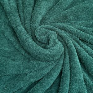 Plush Organic Terry Cloth Knit Fabric: Ideal for Sweaters, Bathrobes, and More - 60-Inch Width - 1 Yard of French Terry Cloth by The Yard (Hunter Green)