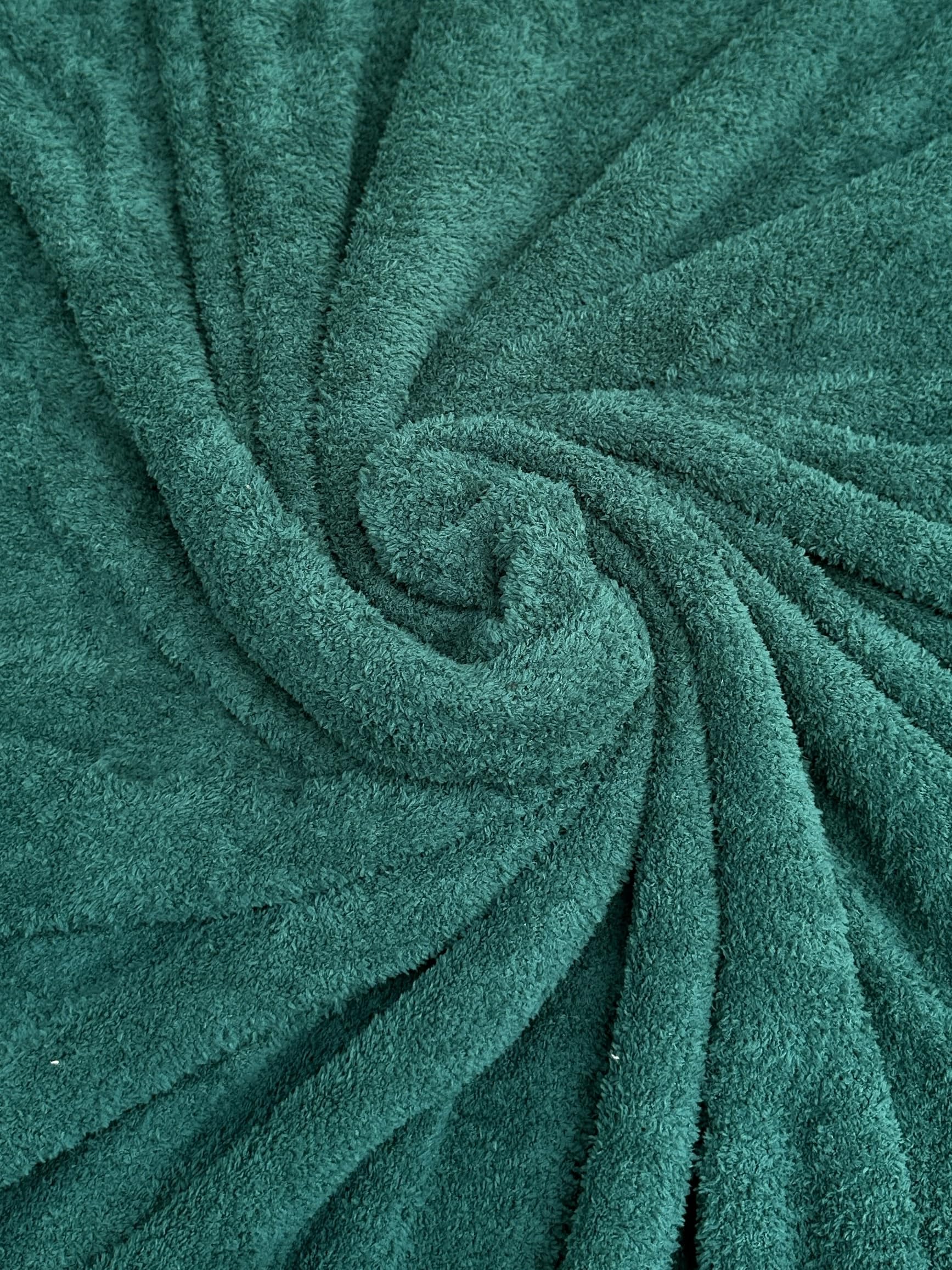 Plush Organic Terry Cloth Knit Fabric: Ideal for Sweaters, Bathrobes, and More - 60-Inch Width - 1 Yard of French Terry Cloth by The Yard (Hunter Green)