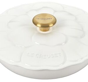 Le Creuset Signature Enameled Cast Iron Petal Braiser, 2.25qt., White w/Gold Knob