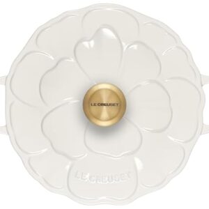 Le Creuset Signature Enameled Cast Iron Petal Braiser, 2.25qt., White w/Gold Knob