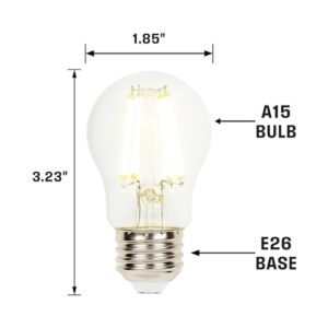 Westinghouse 5277000 6 Watt (60 Watt Equivalent) A15 Dimmable Clear Filament LED Light Bulb, Medium Base