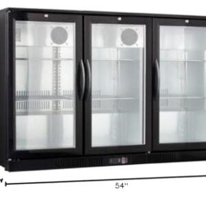 New Procool Residential 3-door Glass Front Back Bar Cooler; Undercounter 33" Height