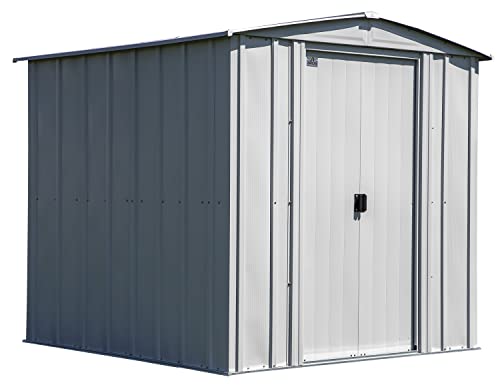 Arrow Sheds 6' x 7' Outdoor Steel Storage Shed, Light Grey