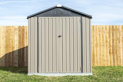 Arrow Sheds 6' x 4' Outdoor Steel Storage Shed, Tan