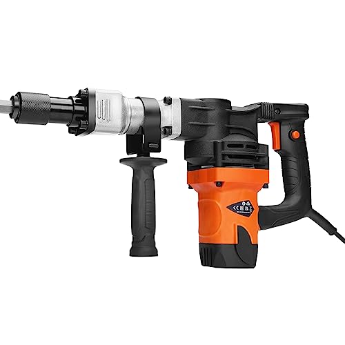 VEVOR Demolition Jack Hammer, MAX 1400W Electric Jackhammer Heavy Duty, 2900 BPM Concrete Breaker, 2pcs Chisels Bits Chipping with Case, Gloves