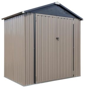 arrow sheds 6' x 4' outdoor steel storage shed, tan