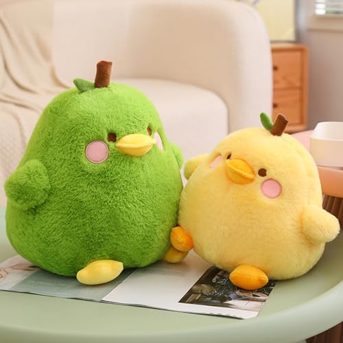 PEACH CAT Cute Fruit Pear Duck Plush Pillow Duck Stuffed Animal Toy for Kids Yellow 8"