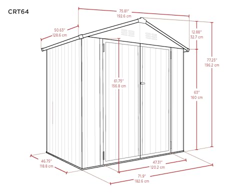 Arrow Sheds 6' x 4' Outdoor Steel Storage Shed, Tan