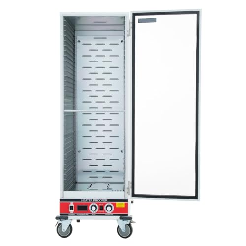 EMPURA Full-Size HPC Heated Holding/Proofing Cabinet | Heavy Duty Mobile Full Height Non-Insulated Food Warmer for Bakery Hotel | LED Thermometer, 36 Full-Size Pan Capacity, Aluminum, 1500W, 120V