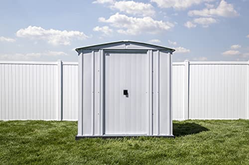 Arrow Sheds 6' x 7' Outdoor Steel Storage Shed, Light Grey