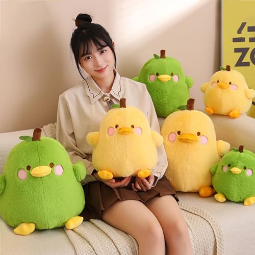 PEACH CAT Cute Fruit Pear Duck Plush Pillow Duck Stuffed Animal Toy for Kids Yellow 8"