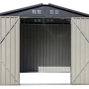 Arrow Sheds 8' x 6' Outdoor Steel Storage Shed, Tan