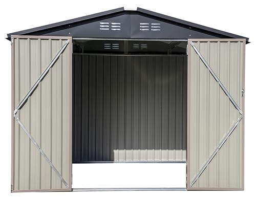 Arrow Sheds 8' x 6' Outdoor Steel Storage Shed, Tan