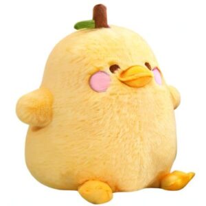 PEACH CAT Cute Fruit Pear Duck Plush Pillow Duck Stuffed Animal Toy for Kids Yellow 8"