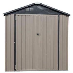 Arrow Sheds 6' x 4' Outdoor Steel Storage Shed, Tan