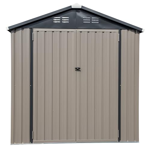 Arrow Sheds 6' x 4' Outdoor Steel Storage Shed, Tan